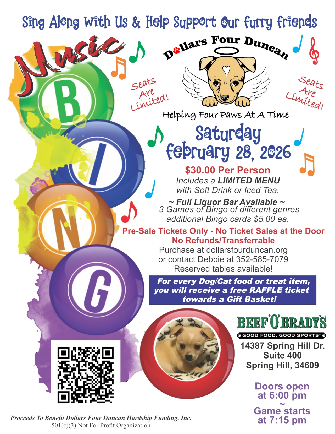 2026 Dollars four Duncan Bingo flyer