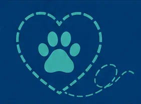 Heart with a white Paw in the middle