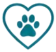 Heart with Paw in the middle