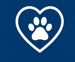 Heart with a white Paw in the middle